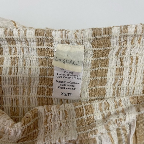 L*SPACE Sunsational Stripe Day Dreamer Smocked Dress US XS - Picture 7 of 7